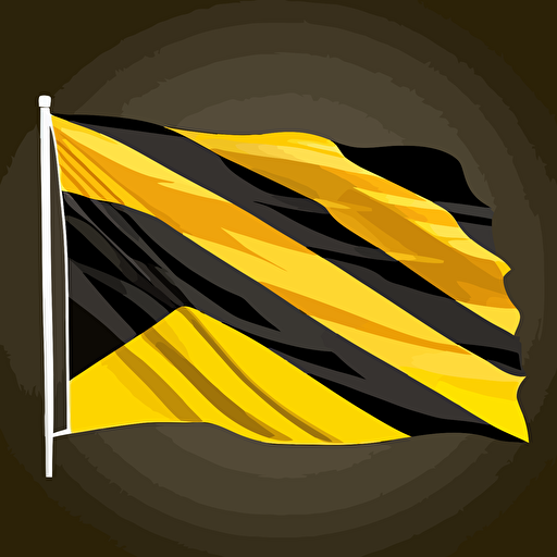 a simple flag, yellow and black colors, vector style, logotype