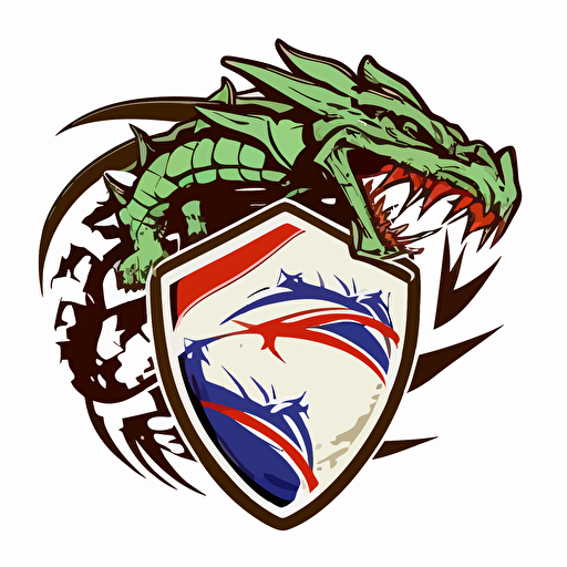 logo, simplistic, Championship Imagination Dragons playing NFL football, vector, white background