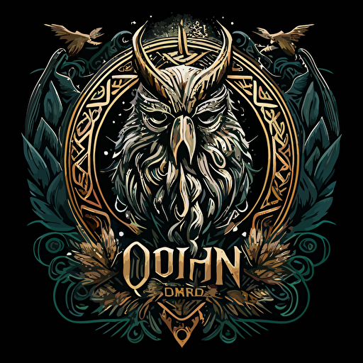 detailed 2D vector logo of Odin