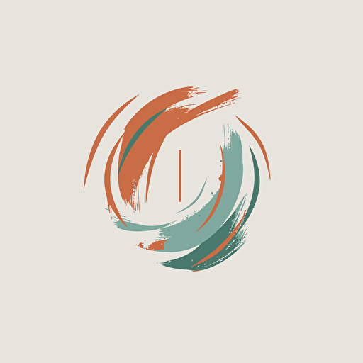 logo, vector art, an irregular-shape circle on floor, minimalism, clear brushstroke, muted color