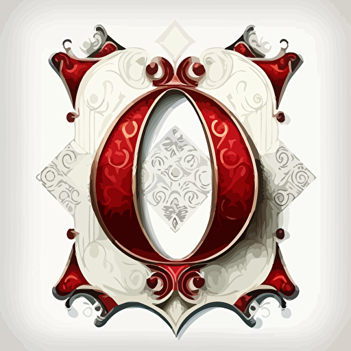 the letter Q in playing card style font, 2d, vector, v5, white background