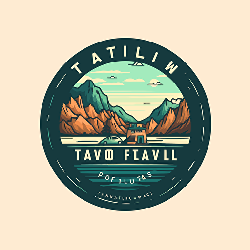 logo for travel company with earth town colors, background vector logo, vector art, 2d