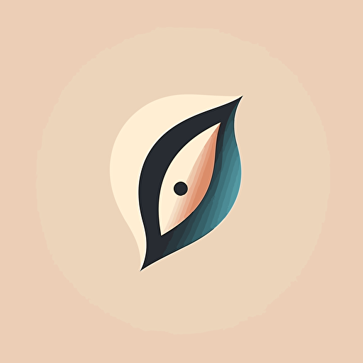 a stylish minimalistic logo of an abstract shape and a coffee bean combined. vectorized and soft colors. highly detailed
