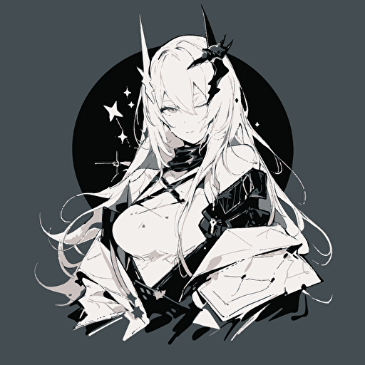 Anime style honkai star rail, minimalistic, flat, vector design, white background