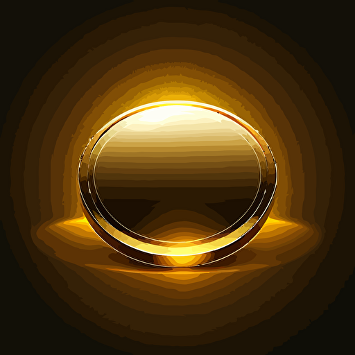 Gold glowing coin icon. Edge view. Bright and voluminous, vector.