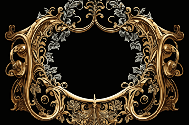 Huge filigree gold picture frame, high quality, detailed, vector,