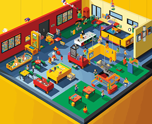 Fauvismus vector of a learning environment that looks like a lego world and inspires and motivates learners