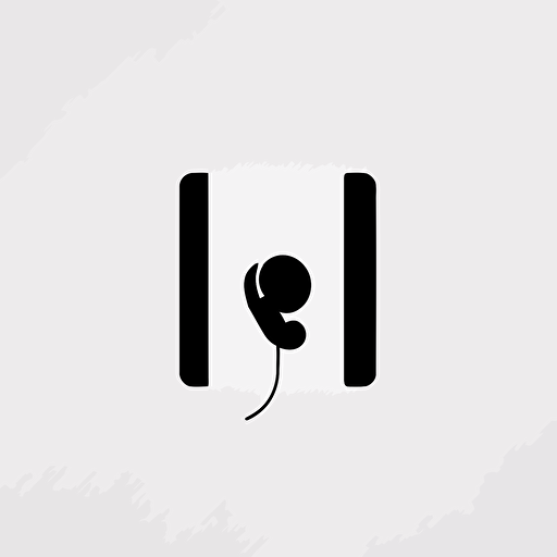 simple minimal phone logo, flat 2d, vector style, black on white background