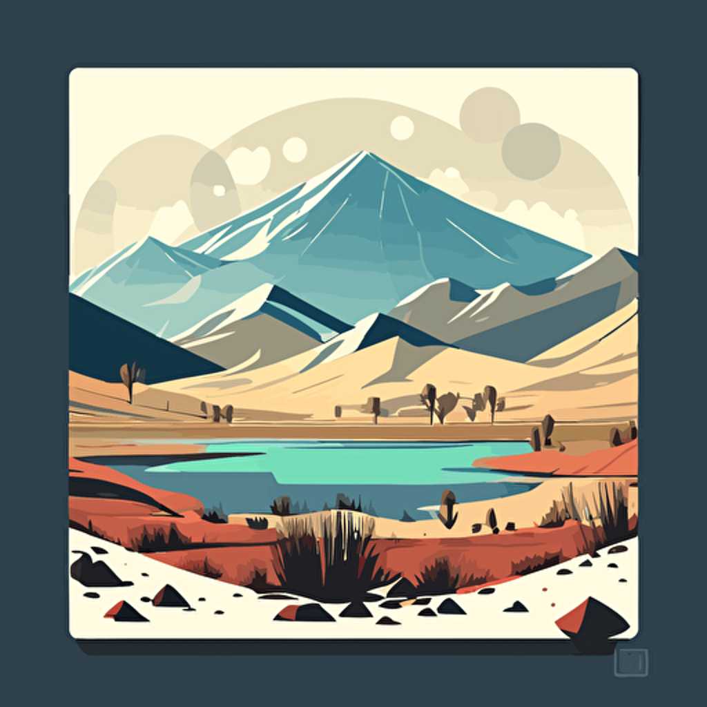 beautiful anatolian landscape minimal vector design