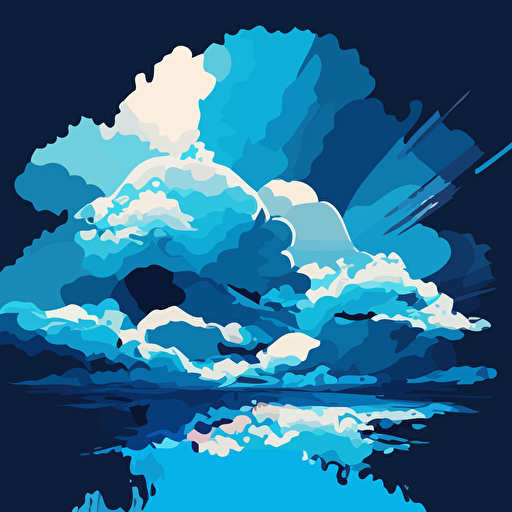 abstract vector art of blue clouds sky in blue hues