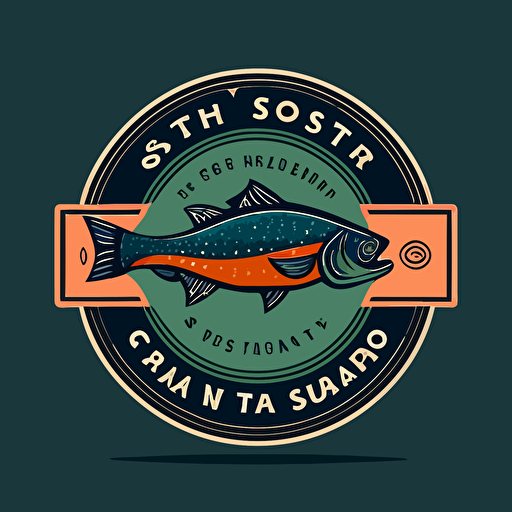 flat simple vector logo for a salmon shop testp creative v5
