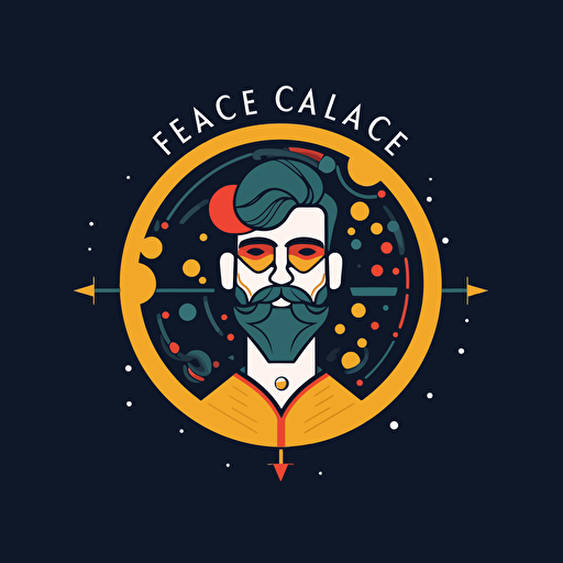 vector logo of a channel about science, flat design, modern, minimalist, no face