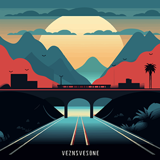 vector design, Minimal Hiroshi Nagai Inspired, Clean and minimalistic style, Scene depicting: VENEZUELA