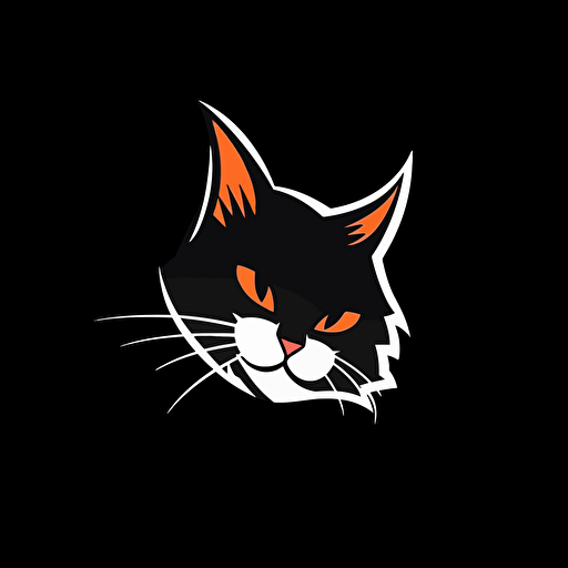 a mascot logo of a cat, simple, vector