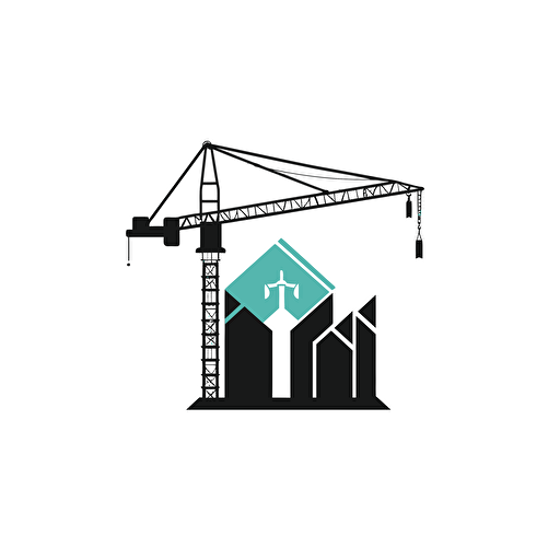 logo for construction company, image "A", color combination black and mint, flat image, minimalism, vector,