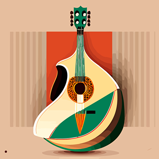 two-colored elegant flat vector of a portuguese fado guitar