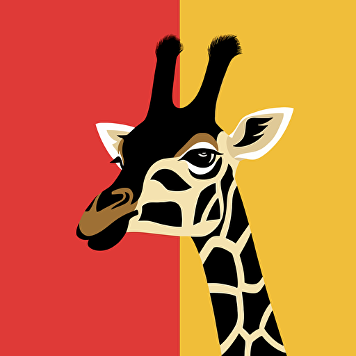 flag of fictional african country flat vector red yellow black masai giraffe logo emblem