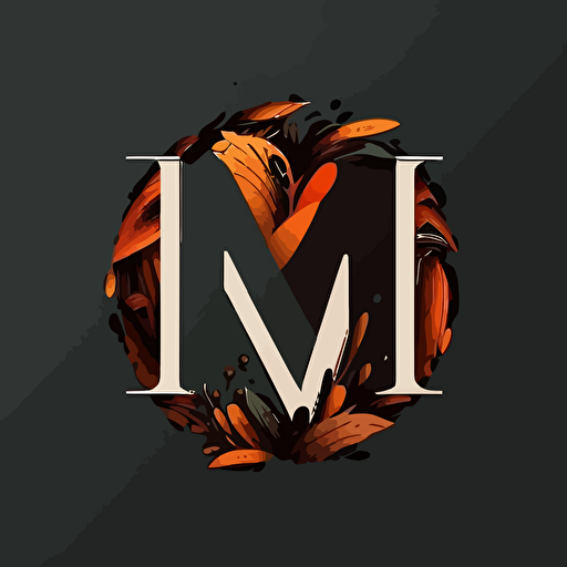 letter M logo, sans serif, minimal, some unrefined elements, other elements highly refined, flat, vector