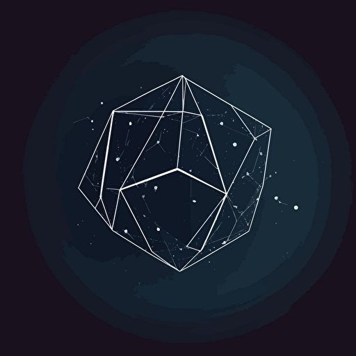 simple vector logo with the letters "MTI" inside the facets of a gem, monotone