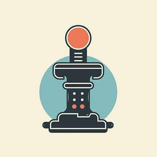 *arcade joystick, logo, minimal, negative space, big outline, vector, cute 8bit illustration