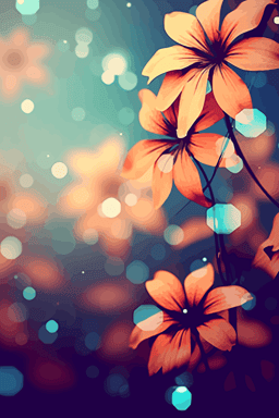 clasic flower bokeh in vector style