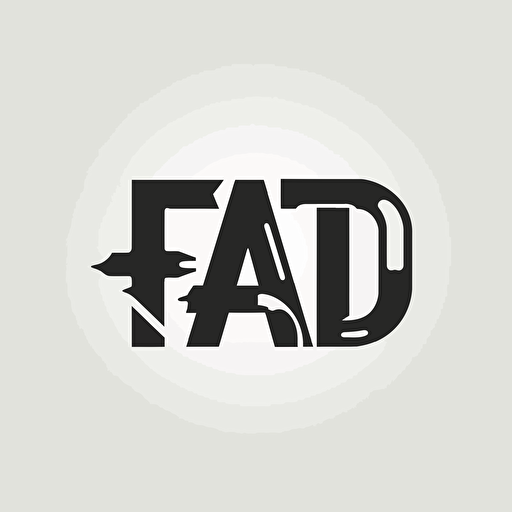 letters FAQT, vector, logo, white background, monotone