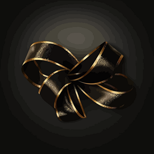 black and golden ribbon. Logo for membership site, illustration professional vector