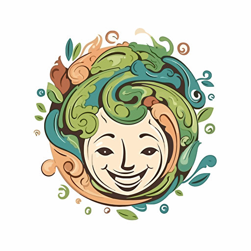 design a logo for happy earth and humanity, vector