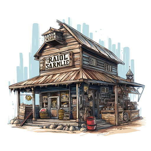 vector drawing of a general store