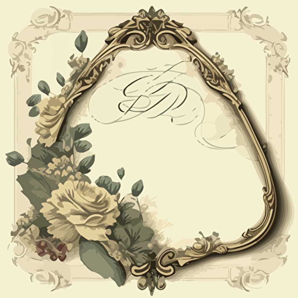 Victorian design Wedding LEtter frame, Vector
