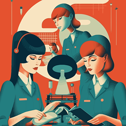 Cover art for a guide/book on women working in institutes. High quality design using modern vector art style.