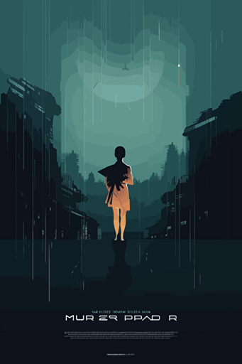 minimalist poster from science fiction movie blade runner, vector,