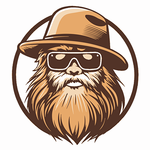 bigfoot no hat or sunglasses, in style of sticker, no watermarks, isolated on white, no background, vector