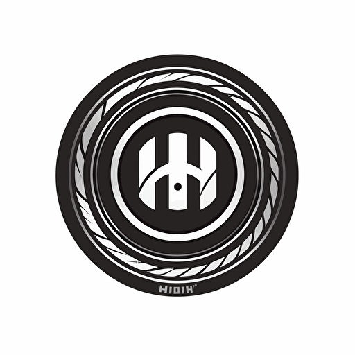 simple clean logo for car repair mechanic company service based on a tyre symbol with letter H in the middle vectorized details