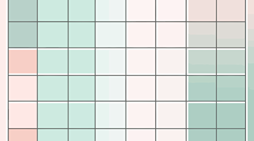 flat design grid, vector art, minimalist, white background