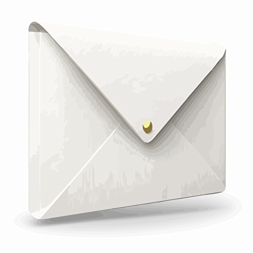 a simple white envelop in a vector art style on a white background