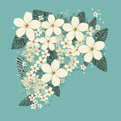 Vector illustration of the state map of Florida with small flowers inside