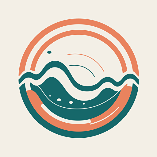 create a simple vector-style logo with rounded radio-waveforms, white backround