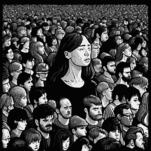 the wisdom of the crowds visualized in a vector, highly detailed