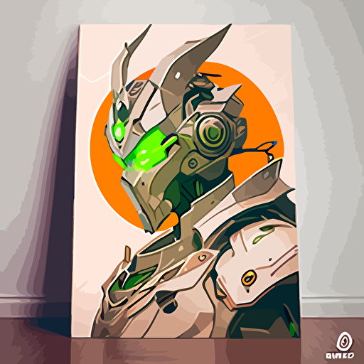 pdf vector flat art Overwatch 2 Genji intricate Japanese