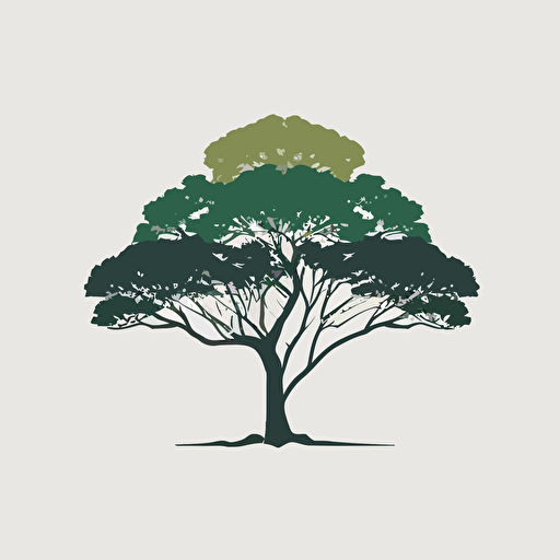 minimalist logo, vector illustration, a gigantic and useless tree