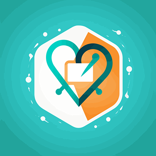 create a minimalistic logo for a healthcare tehcnology startup, flat vector, modern, modern colors