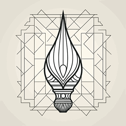 simple vector drawing outline of a geometirc lamp. stained glass pattern.