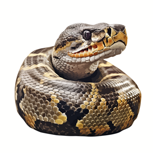 Python reptiles looking with head up straight in the camera, white bg, vector