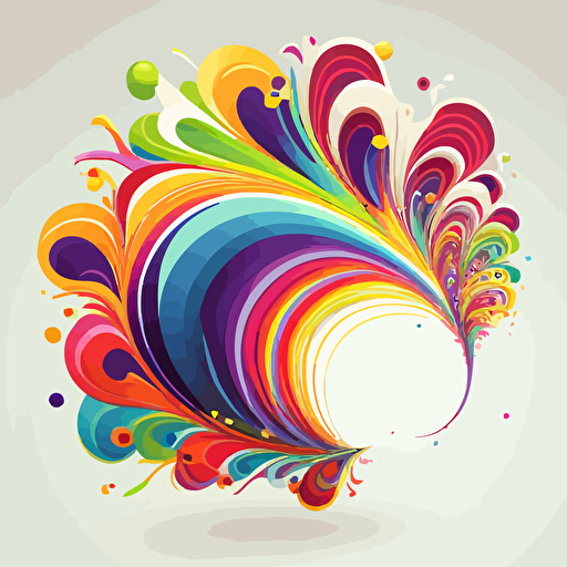 colorful vector art, burst of colorful swirls