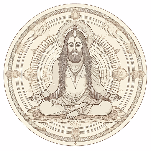 guru shankara truth conciousness bliss sat chit ananda line drawing vector illustration exquisite esoteric vision chakra nadi subtle anatomy kundalini tat tvam asi om shanti