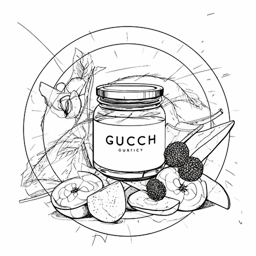 vector black and white line drawing corporate logo for a supplement company. "Healthy": a consciously crafted confections for positive change. A strong continuous line black and white ink line drawing hyper-minimalist logo style. white background. Gucci style