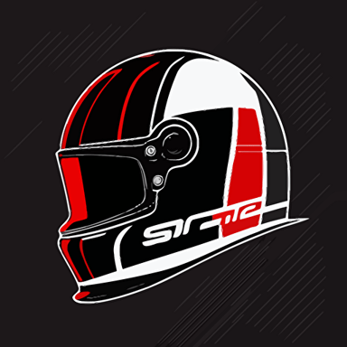 a simracing league logo of a racing helmet