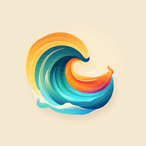 New minimalist logo for an art gallery Artistic Blend, waves of color, vectorial
