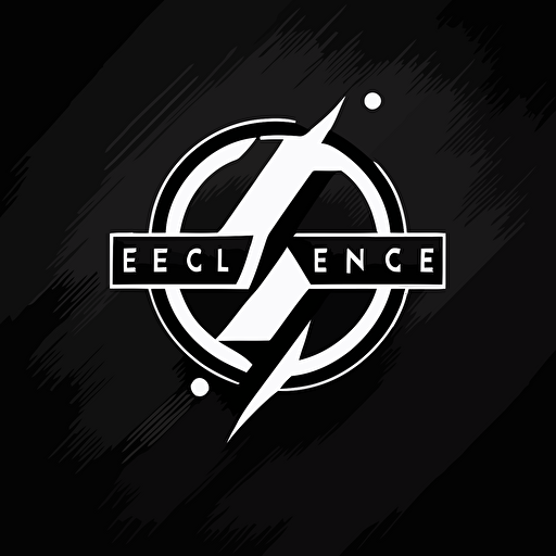 Minimalist Vector logo for Electric, E Logo black and white